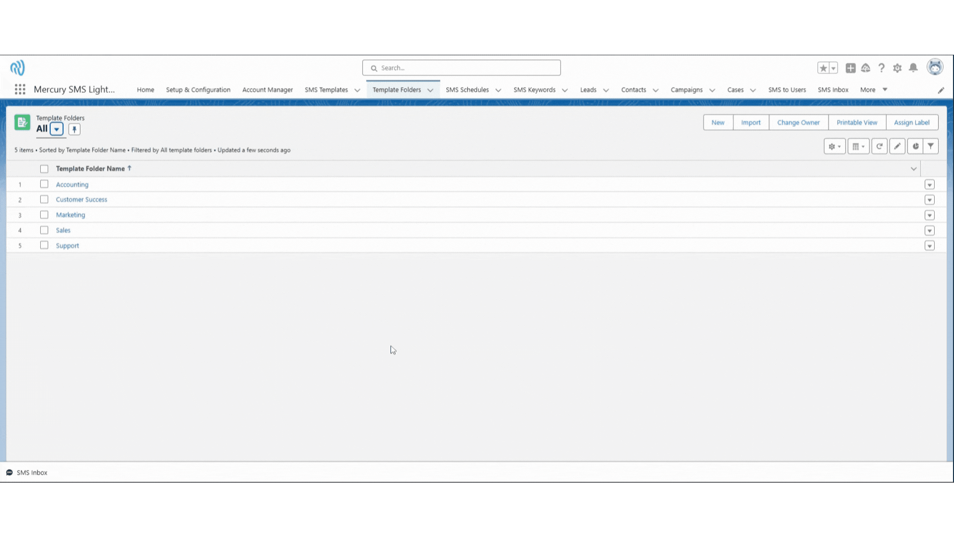 Mercury SMS - Managing Template Folders - Sharing a Template Folder.gif