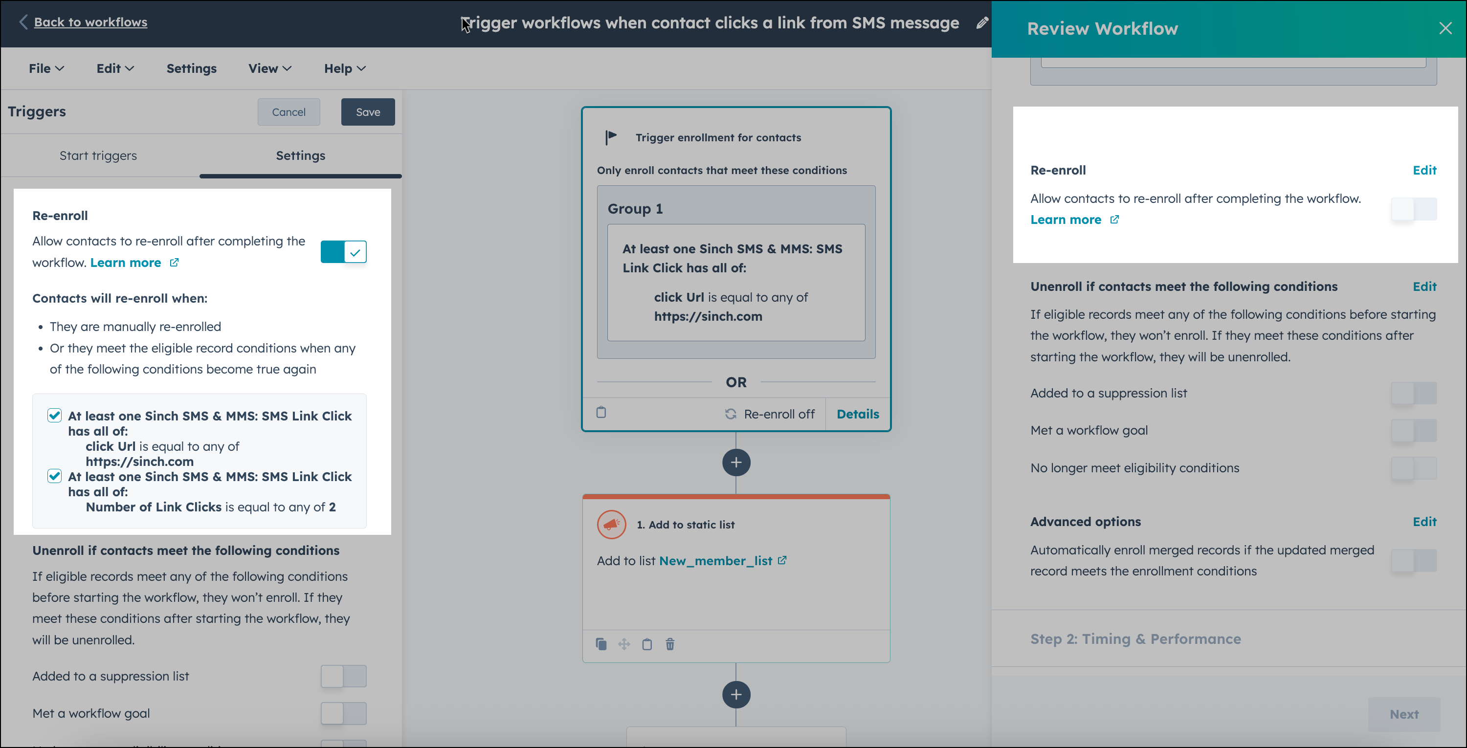 HubSpot | Trigger workflows when a contact clicks a link from your SMS ...