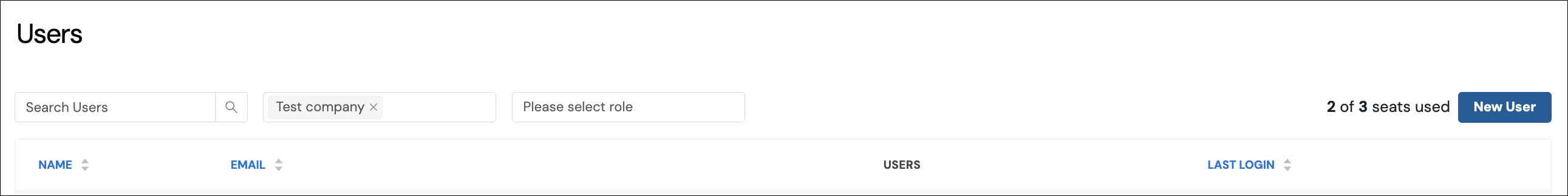 Screenshot, der den Bildschirm für die Benutzerkonfiguration zeigt