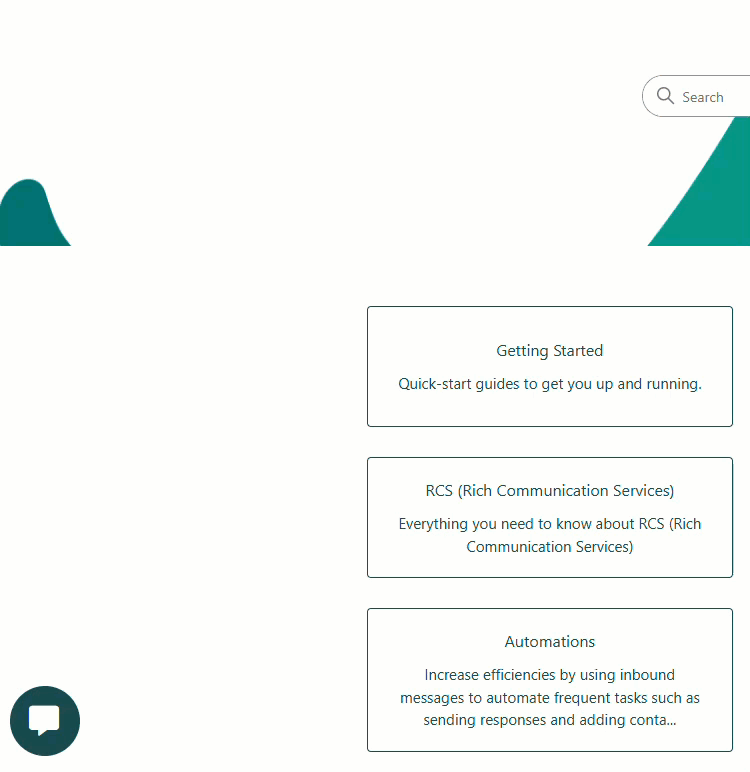 GIF, das die Position des Chat-Symbols zeigt, das immer in der unteren linken Ecke angezeigt wird, egal wo Sie sich im Hilfe-Center befinden. 
