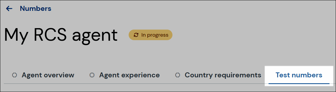 Test numbers navigation screenshot