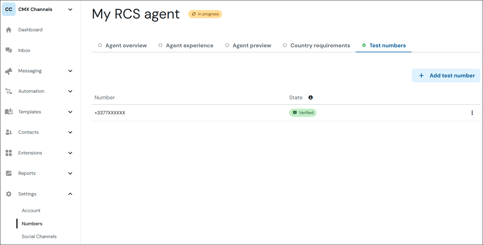 RCS test numbers & devices – Sinch Engage