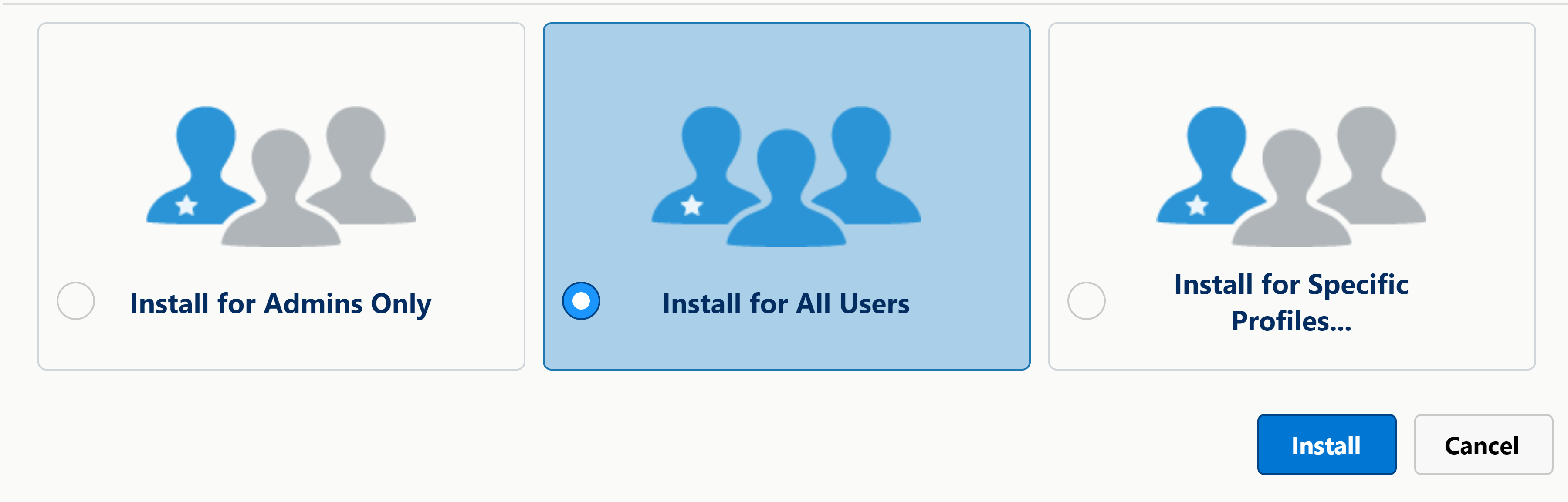 Choose the security level.