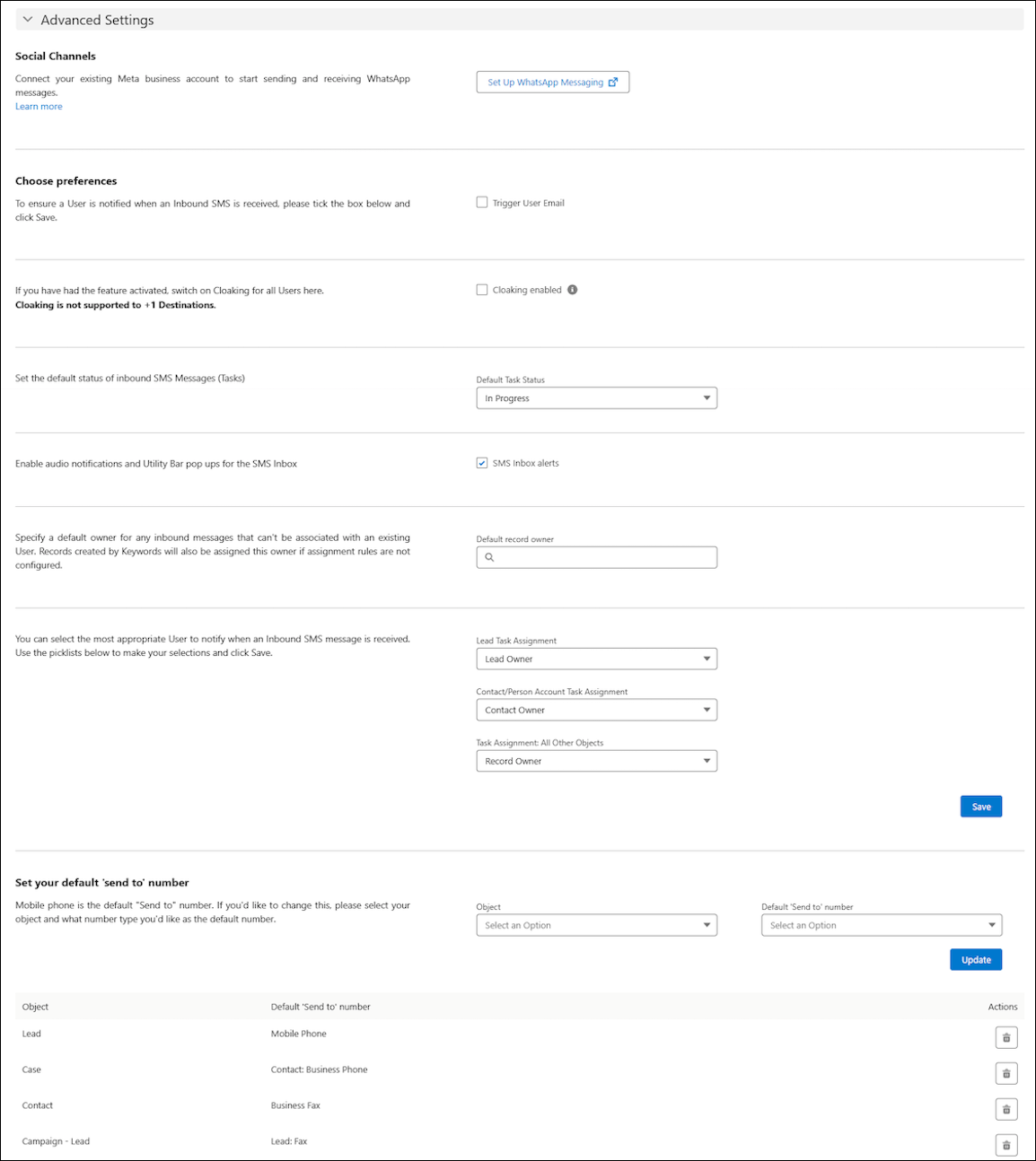 Salesforce setup advanced settings.