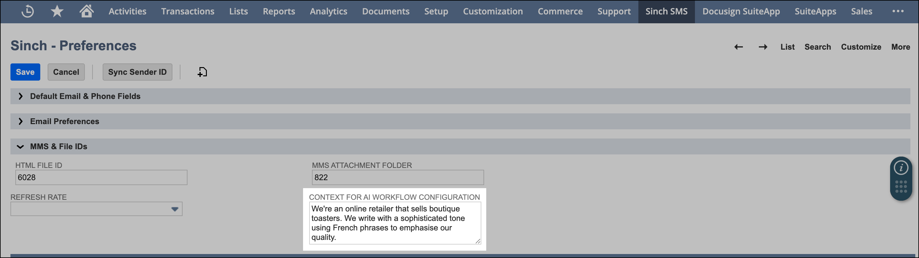 Sinch preferences - context for AI workflow configuration_EN.png