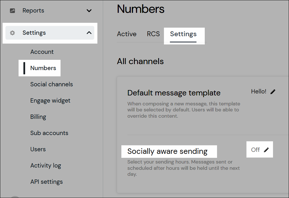 Screenshot Navigation Sozialbewusstes Senden
