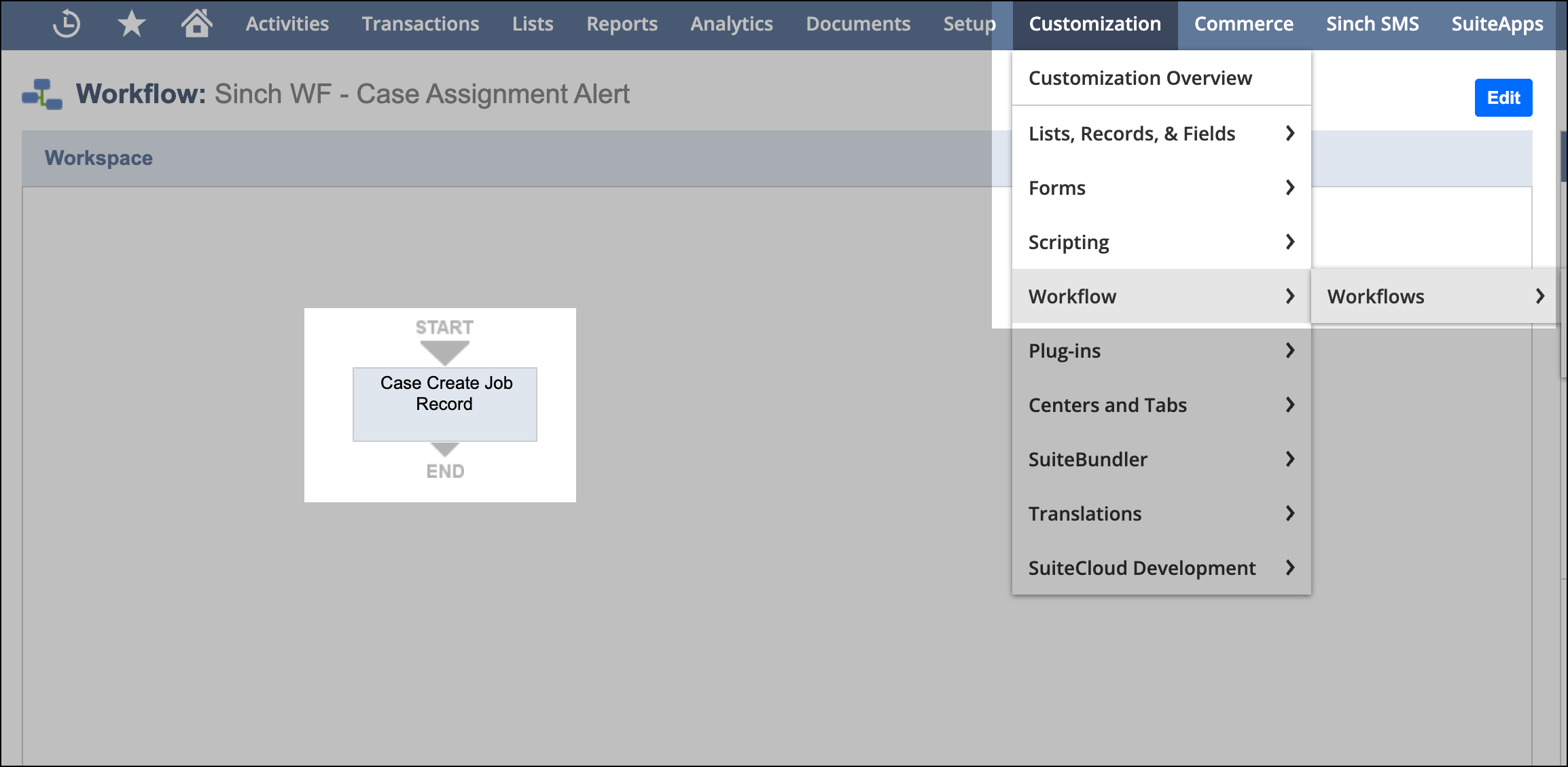 Editar Sinch WF - Case Assignment Alert.