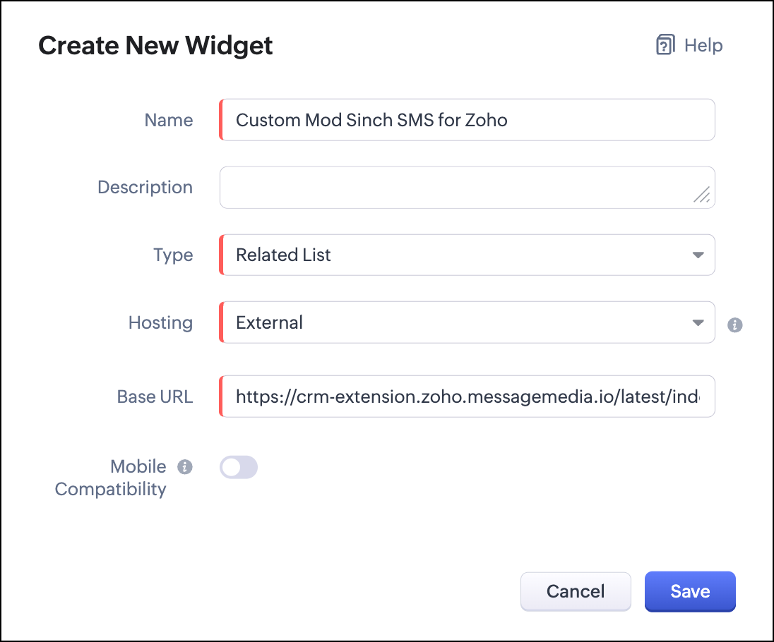 Crear nuevo widget para módulo personalizado.