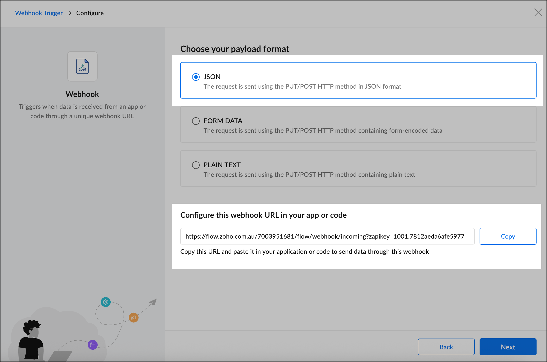 Configurer le déclencheur de webhook.