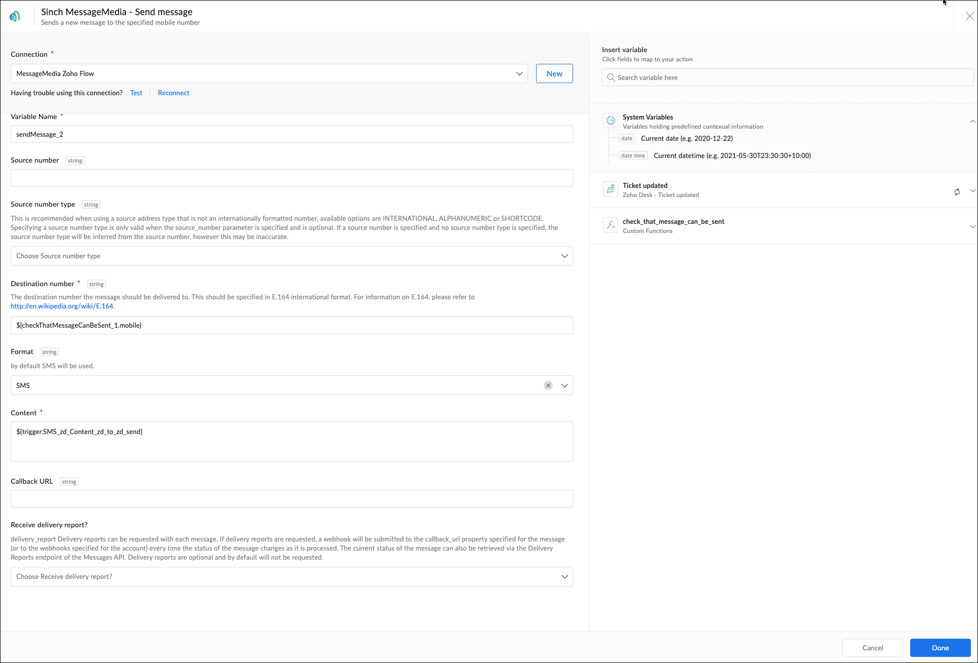 Configurer le flux.