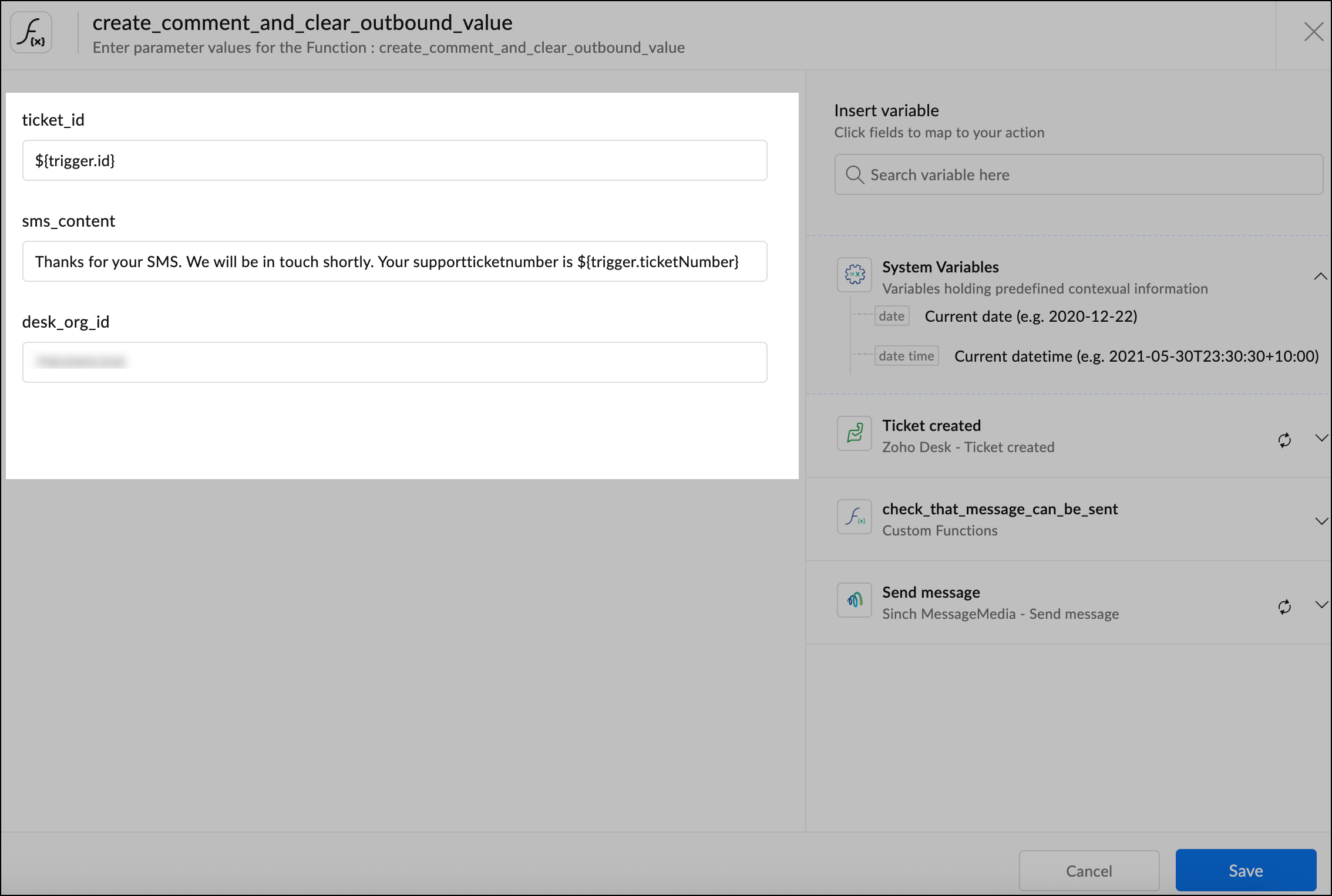 Configurer create_comment_and_clear_outbound_value.