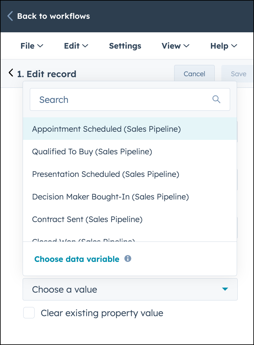 Configurer le workflow d'offre HubSpot.