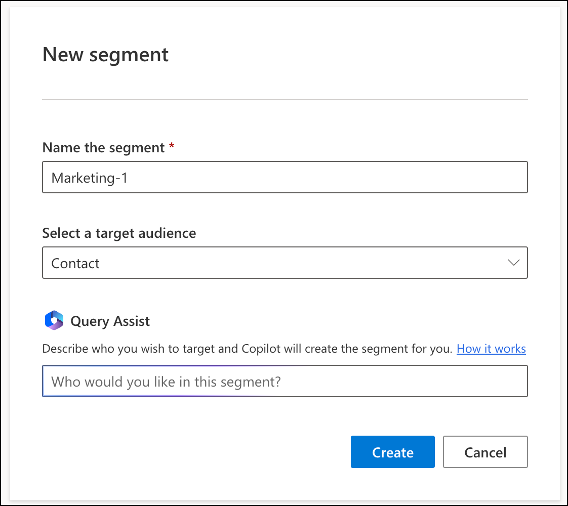 Configurer un nouveau segment.