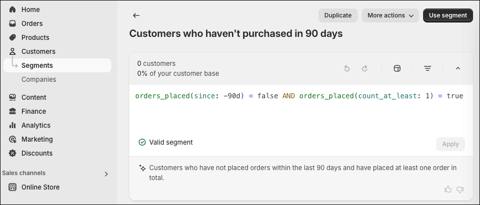 Segment de reconquête dans Shopify.png