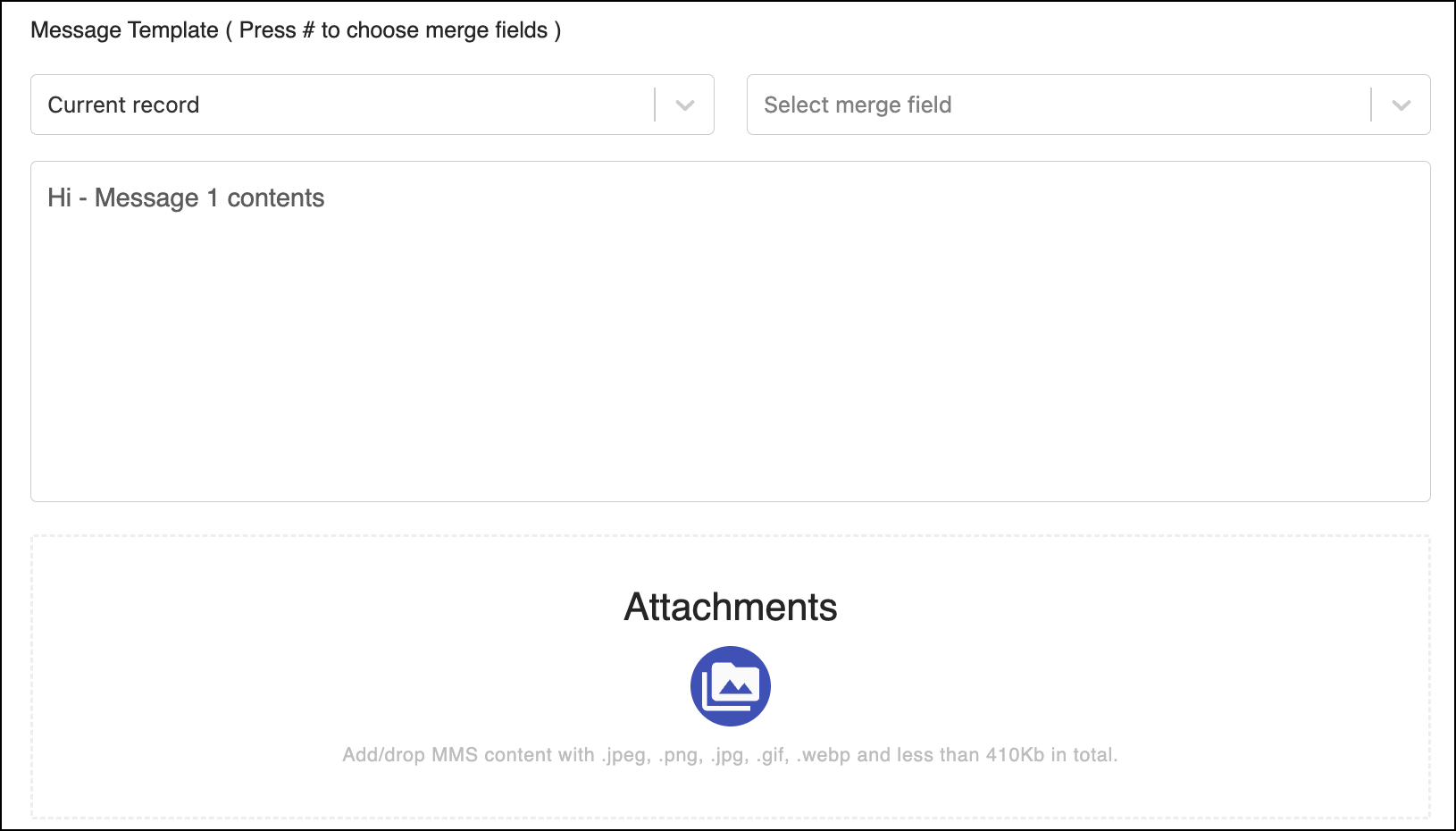 Configurer le modèle de message.