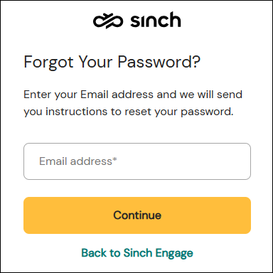 Capture d'écran montrant où saisir l'adresse e-mail sur l'écran "Mot de passe oublié"