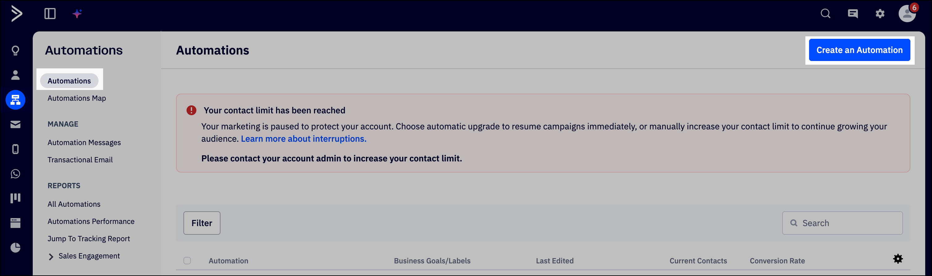 Créez une automatisation dans ActiveCampaign.