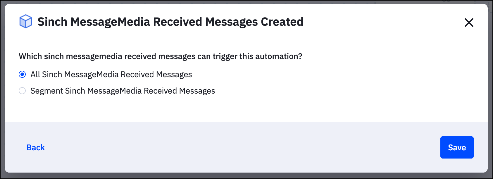Tous les messages Sinch MM reçus.