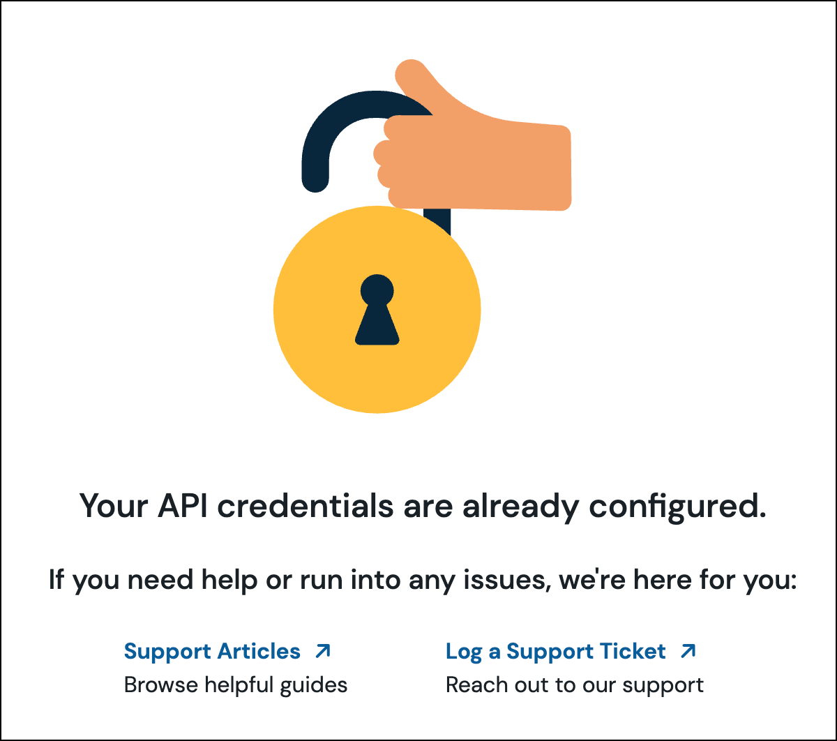 Identifiants API configurés.