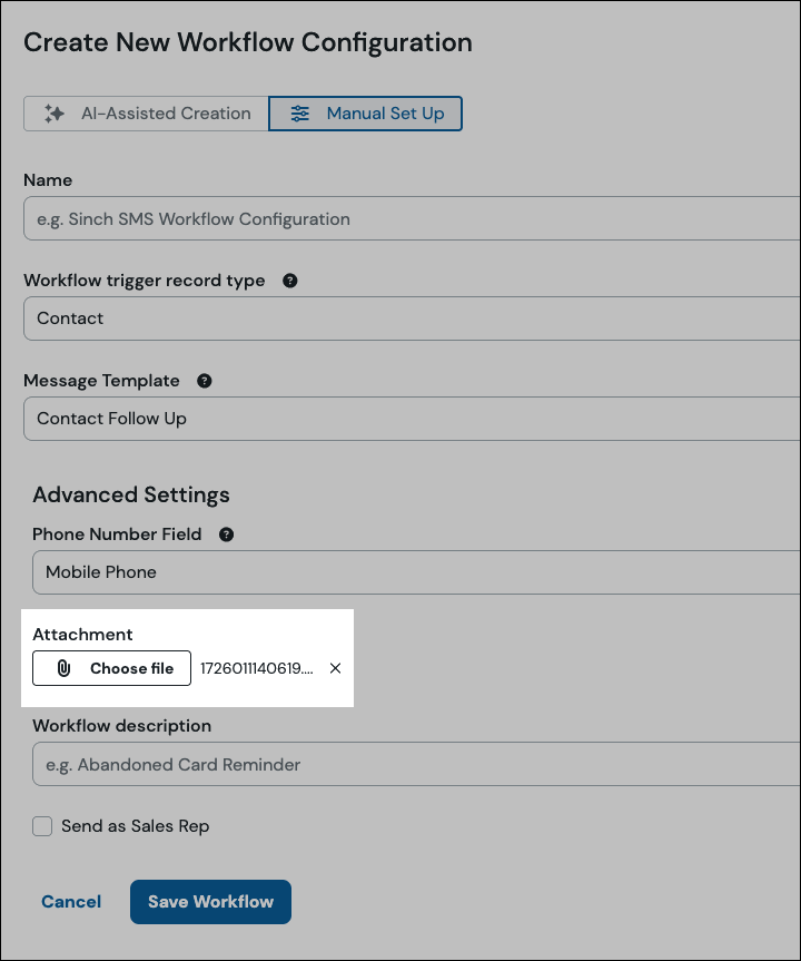 Pièce jointe de MMS automatisé NetSuite.
