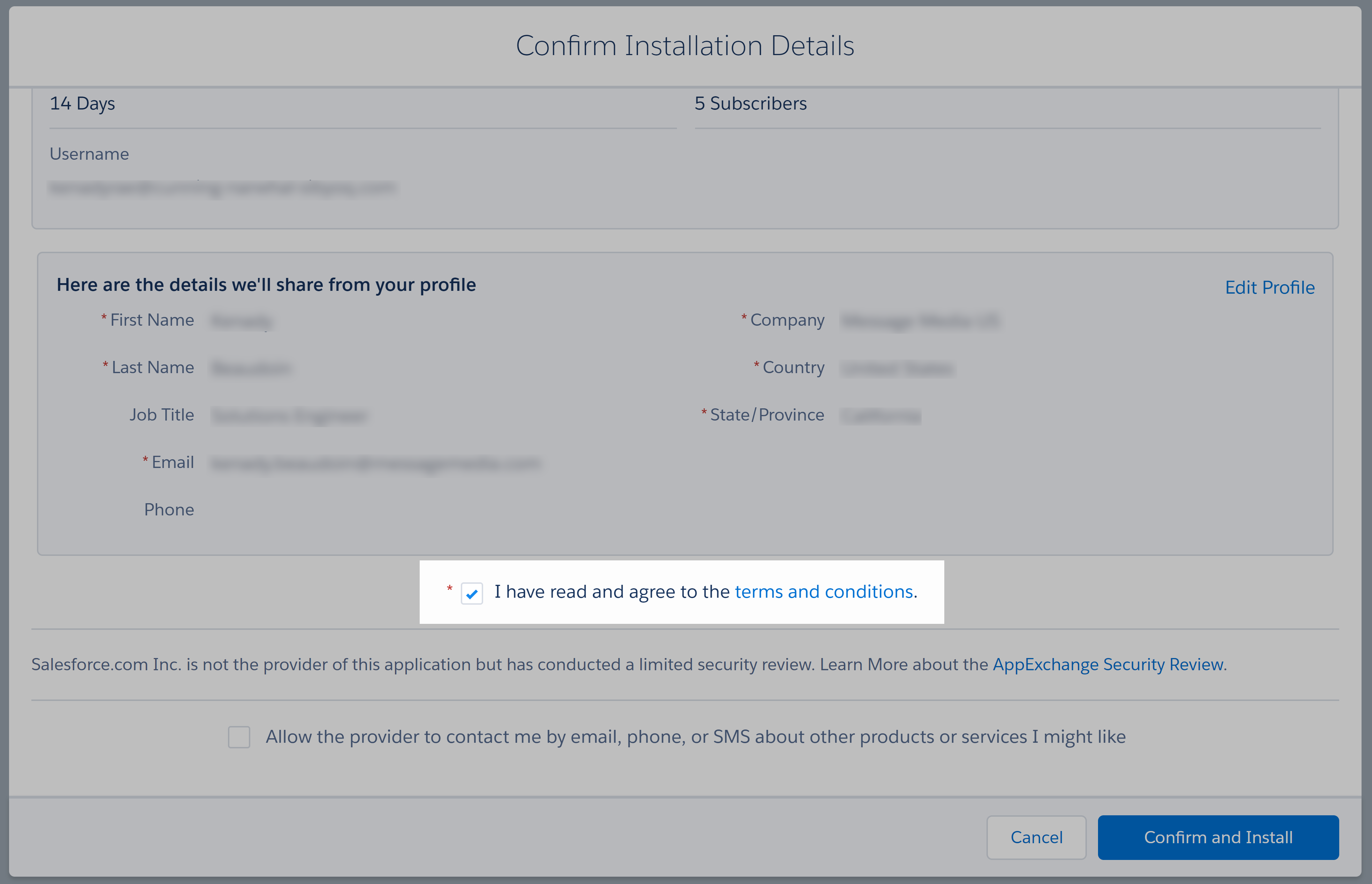 Conditions générales d'installation.