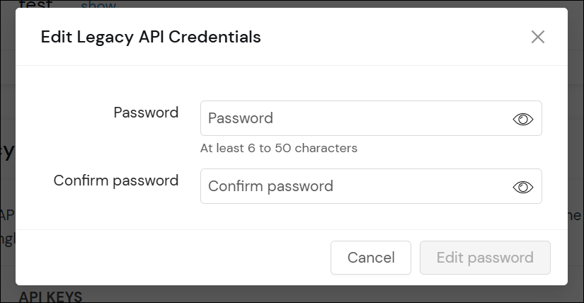 Captura de pantalla del modal para editar