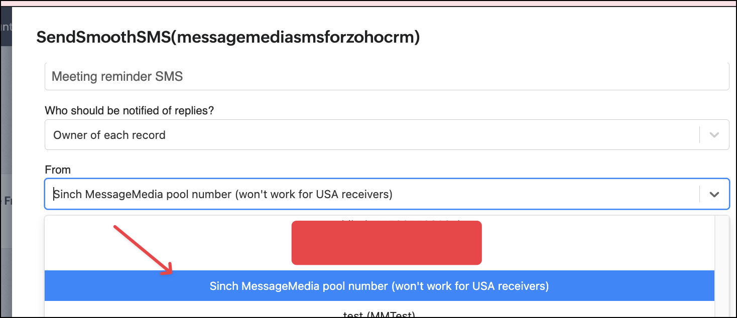 Numéro partagé pour les SMS de workflow.