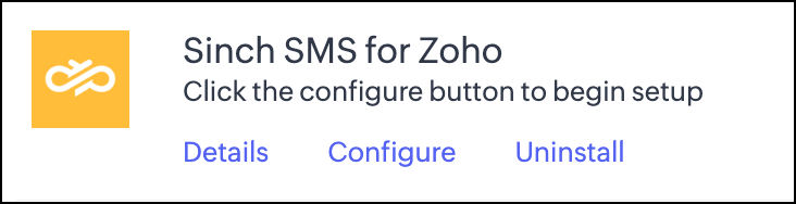Cambio de marca de Sinch SMS para Zoho.