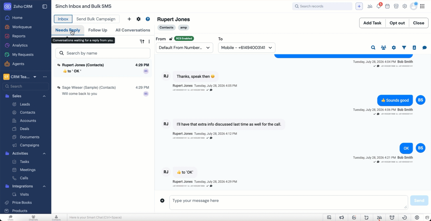 Navigate the inbox in Zoho_EN.gif