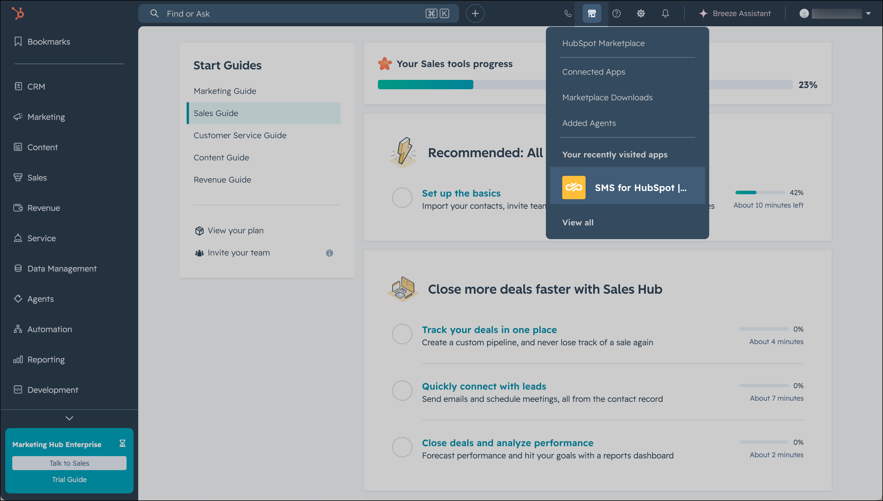 HubSpot Marketplace recent visited apps_EN.png