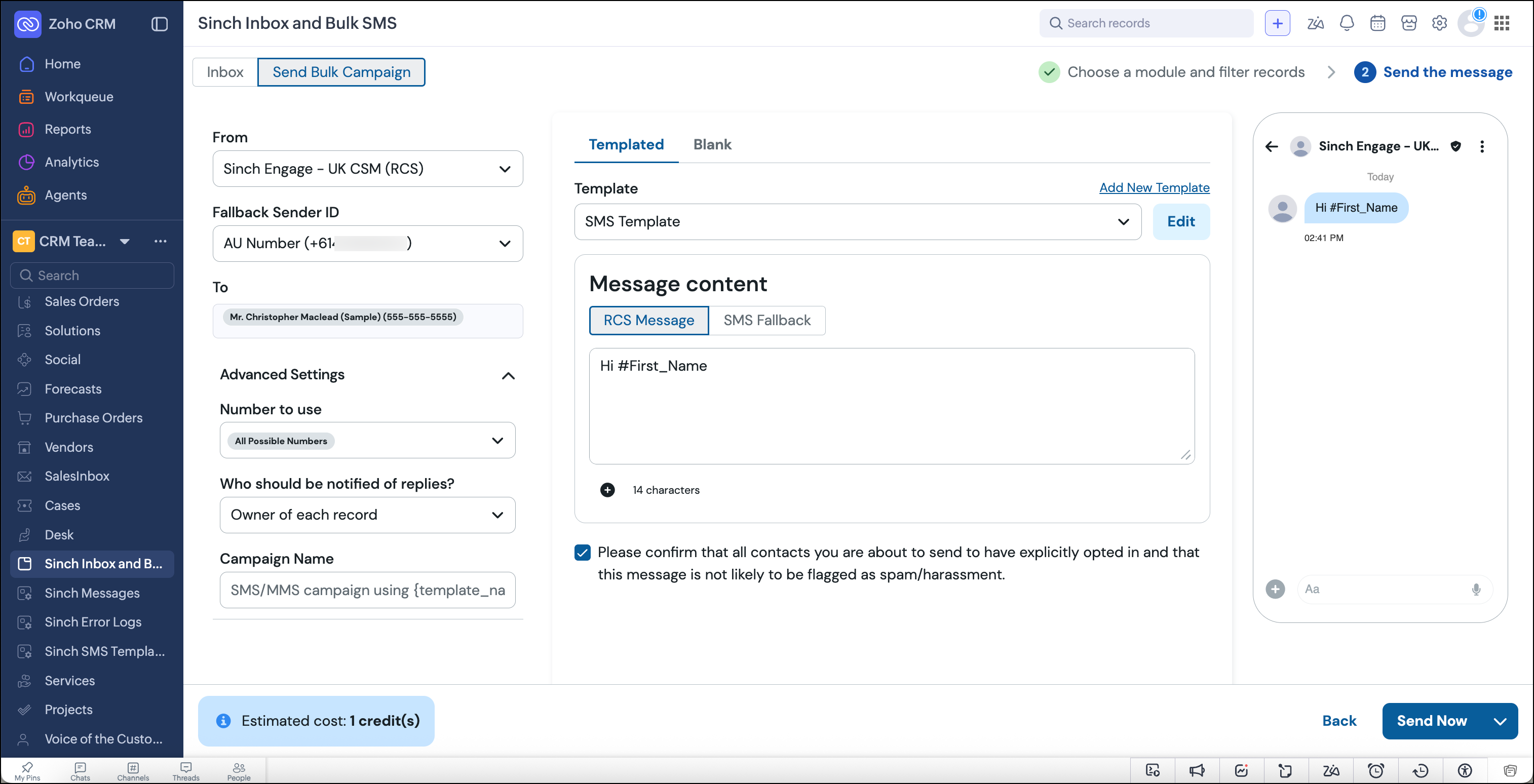 Bulk campaign RCS.